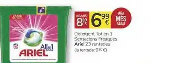 Supermercados Charter Ariel Detergent Tot En 1 Sensacions Fresques oferta