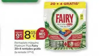 Supermercados Charter Fairy Rentaplats Màquina Platinium Plus oferta