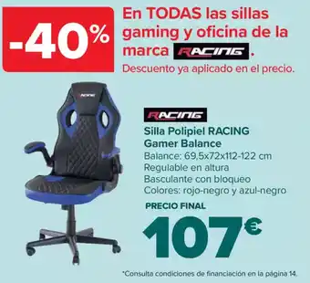 Carrefour Silla Polipiel Gamer Balance oferta