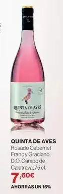 El Corte Inglés Quinta de aves - rosado cabernet franc y graciano, d.o.campo de calatrava oferta
