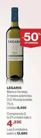 El Corte Inglés Legaris - blanco verdejo 3 meses sabor elías d.o. rueda botella oferta