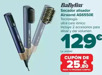Carrefour BABYLISS Secador alisador Airwand AS6550E oferta