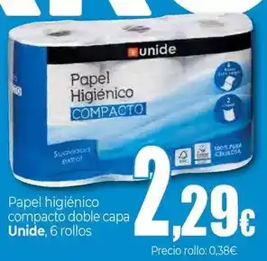 UNIDE Alimentación Unide - papel higiénico compacto doble capa oferta