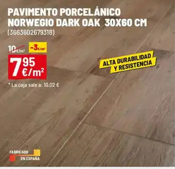 Brico Depôt Pavimento porcelánico norwegio dark oak 30x60 cm oferta