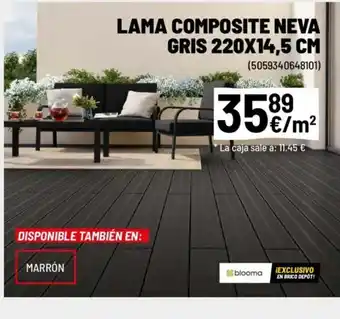 Brico Depôt Lama composite neva gris 220x14,5 cm oferta