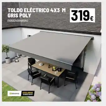 Brico Depôt Toldo eléctrico 4x3 m gris poly oferta