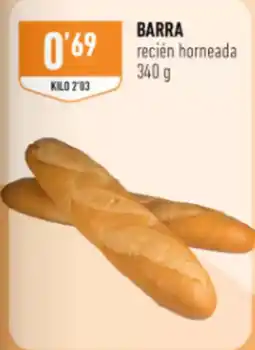 Supermercados Deza Barra recién horneada oferta