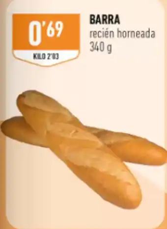 Supermercados Deza Barra recién horneada oferta