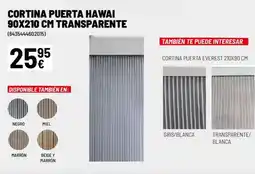 Brico Depôt Cortina puerta hawai 90x210 cm transparente oferta