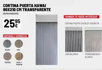 Brico Depôt Cortina puerta hawai 90x210 cm transparente oferta