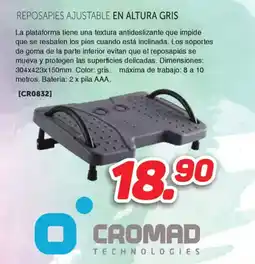 Mandatelo.com CROMAD Reposapies ajustable en altura gris oferta