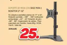 Mandatelo.com Soporte de mesa con base para 1 monitor 17"-32" oferta