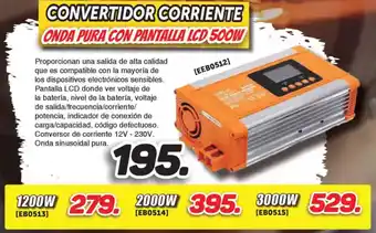 Mandatelo.com Convertidor corriente onda pura con pantalla lcd 500w oferta
