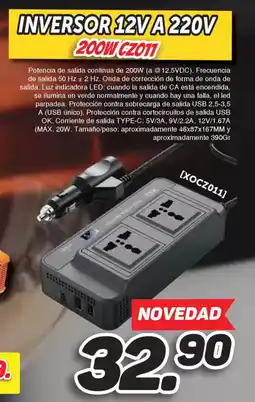 Mandatelo.com Inversor 12va 220v 200w czo11 oferta