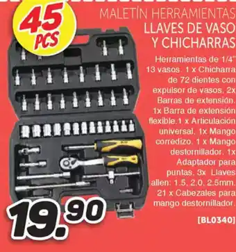 Mandatelo.com Maletín herramientas llaves de vaso y chicharras oferta