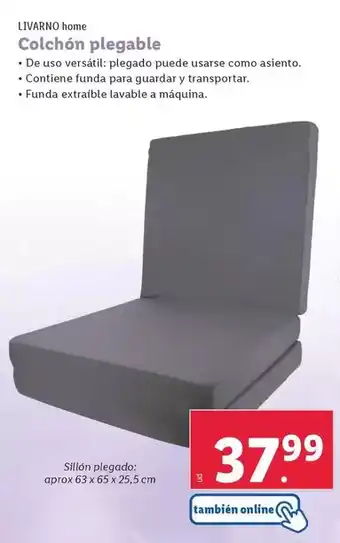 Lidl Livarno home - colchon plegable oferta