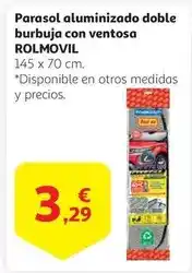 Alcampo Parasol aluminizado doble burbuja con ventosa oferta