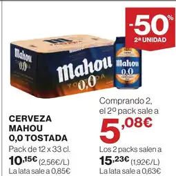 Supercor MAHOU 0,0 TOSTADA Cerveza oferta
