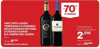 Supercor Vino tinto joven tempranillo vendimia seleccionada estigma o crianza duron oferta