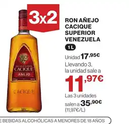 Supercor Ron añejo cacique superior venezuela oferta
