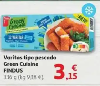 Alcampo FINDUS Varitas tipo pescado green cuisine oferta