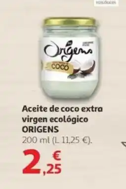 Alcampo ORIGENS Aceite de coco extra virgen ecológico oferta