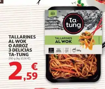 Alcampo TA-TUNG Tallarines al wok o arroz 3 delicias oferta