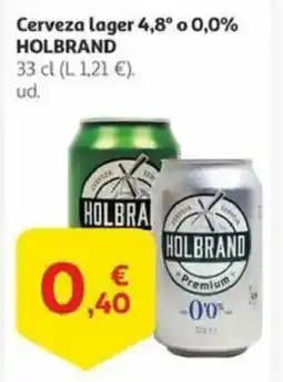 Alcampo HOLBRAND Cerveza lager 4,8° o 0,0% oferta
