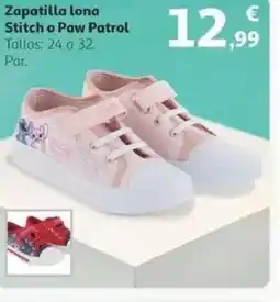 Alcampo Zapatilla lona Stitch o Paw Patrol oferta
