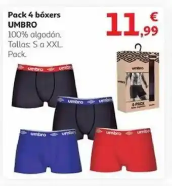 Alcampo Pack 4 bóxers umbro oferta