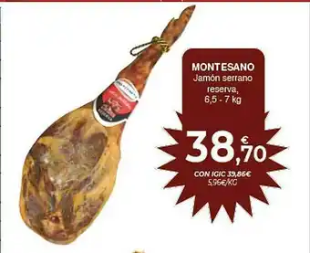 CashDiplo Montesano Jamón Serrano Reserva oferta