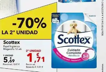 Clarel -70% La 2a Unidad Scottex Papel Higiénico Megarollo oferta