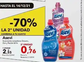 Clarel -70% La 2a Unidad Asevi Suavizante Sensations Dreams Zen Y Pasión oferta