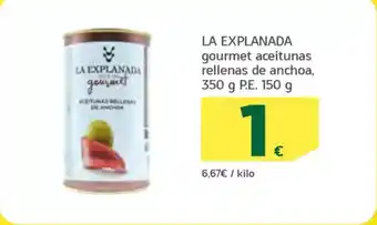 HiperDino LA EXPLANADA gourmet aceitunas rellenas de anchoa, oferta