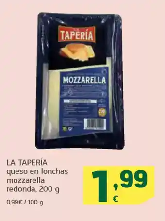 HiperDino LA TAPERÍA queso en lonchas mozzarella redonda oferta