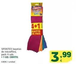 HiperDino SPONTEX bayetas de microfibra, pack 4 uds. oferta