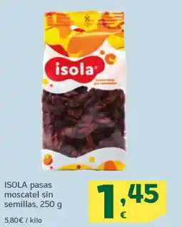 HiperDino ISOLA pasas moscatel sin semillas, oferta