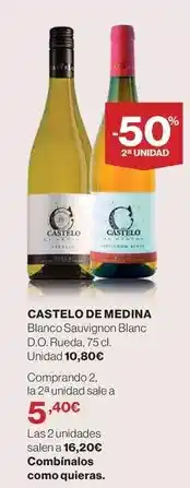 El Corte Inglés Castelo de medina - blanco sauvignon blanc d.o. rueda oferta