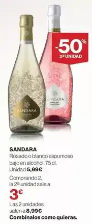 El Corte Inglés Sandara - rosado o blanco espumoso bajo en alcohol oferta