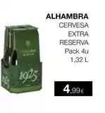 Plusfresc Alhambra - cervesa extra reserva pack 4u 1,32 l oferta