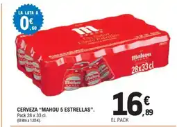 E.Leclerc MAHOU 5 ESTRELLAS Cerveza oferta