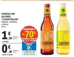 E.Leclerc CLAUSTHALER Cerveza sin alcohol oferta