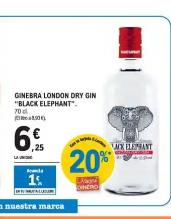 E.Leclerc BLACK ELEPHANT Ginebra london dry gin oferta