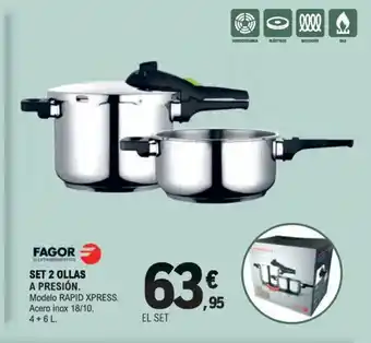 E.Leclerc FAGOR Set 2 a presion oferta