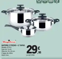 E.Leclerc Batería 3 piezas + 2 tapas oferta