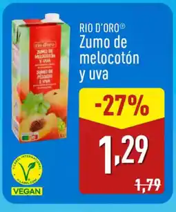ALDI RIO D'ORO Zumo de melocotón y uva oferta