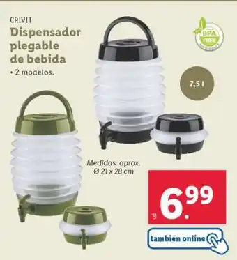 Lidl Dispensador plegable de bebida oferta