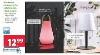 Lidl Lámpara de sobremesa recargable oferta
