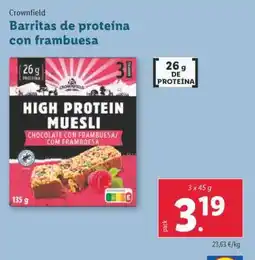 Lidl Barritas de proteína con frambuesa oferta