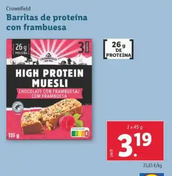 Lidl Barritas de proteína con frambuesa oferta